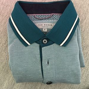 Ted baker teal mens polo